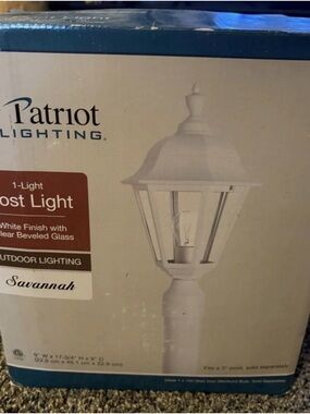 Savannah White Outdoor Lantern Post Light